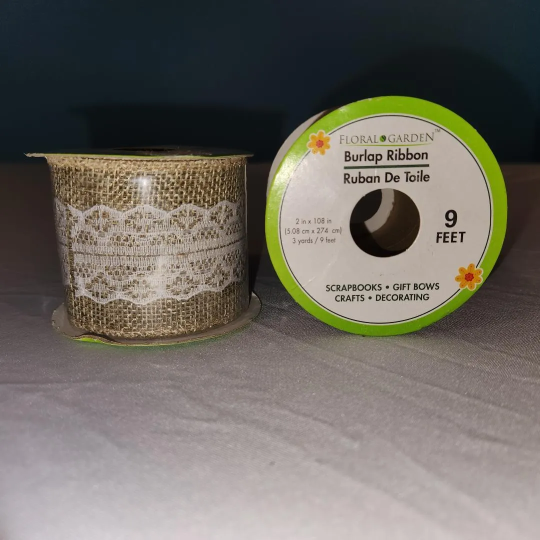 Burlap and Lace Ribbon Rolls For Sale Only