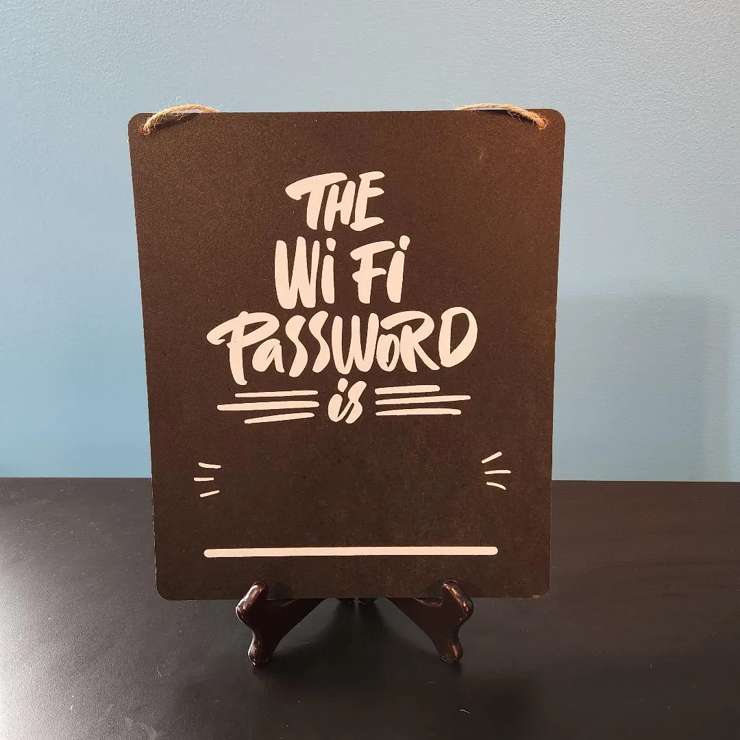 Chalkboard Sign Wi Fi Password on Twine Hanger
