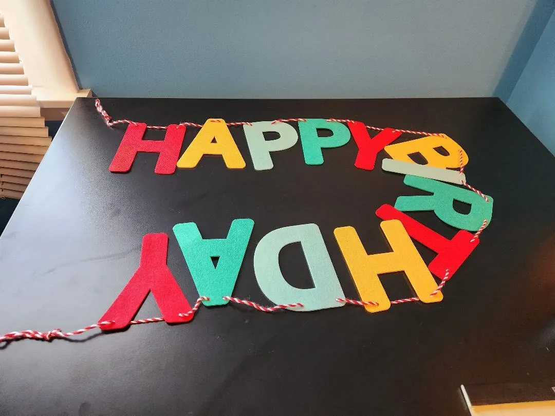 Happy Birthday Felt Banner Multicolored