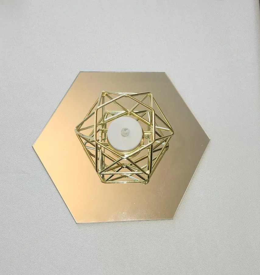 Hexagon Mirrors 8 in x 7 in Centerpieces    (QTY 25)
