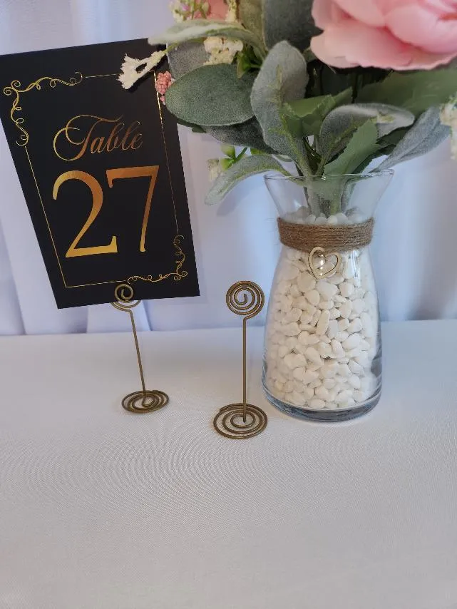 Gold Metal Circle Sign or Table Number Holders   (QTY 24)