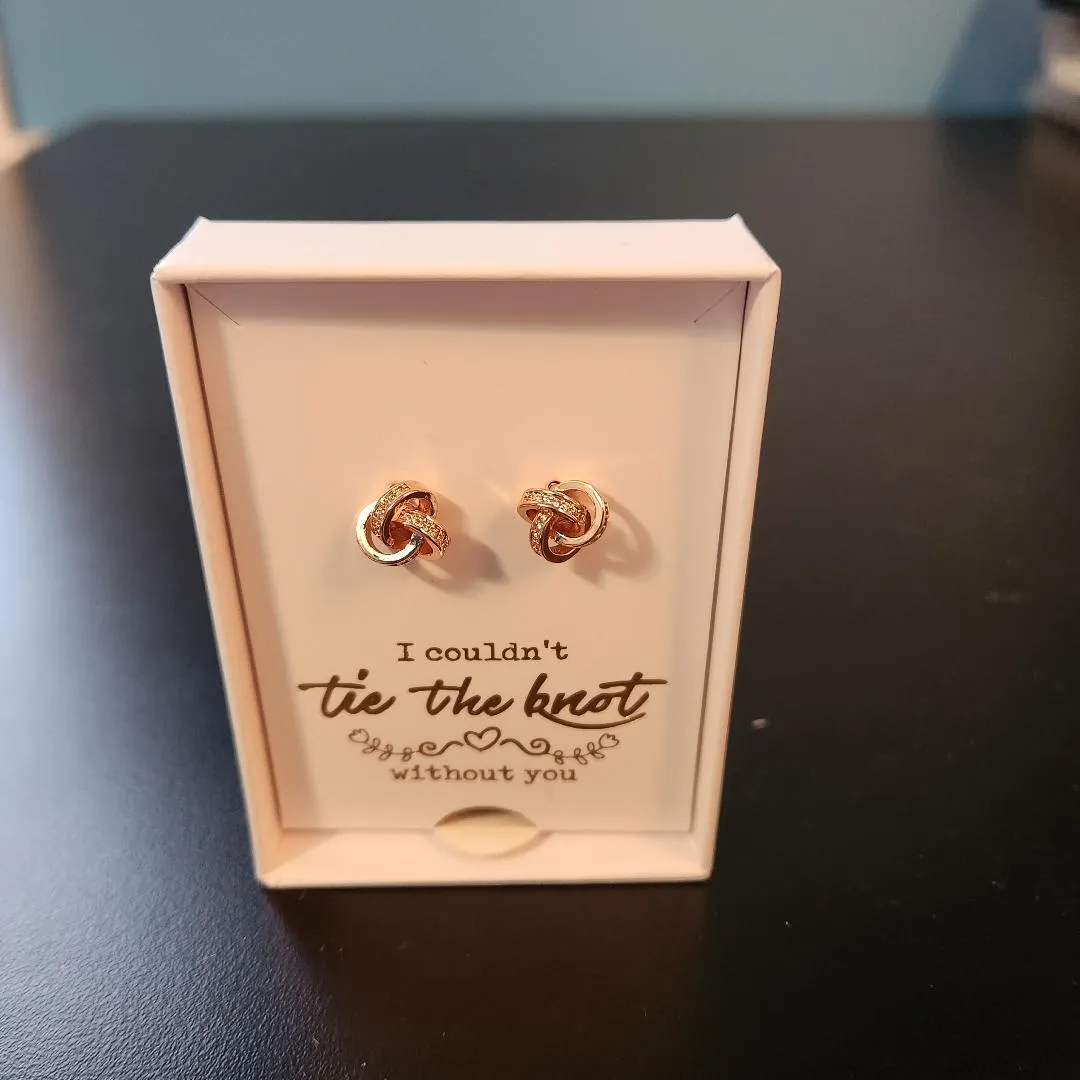 Bridesmaid NEW Earings In Box Tie the Knot FOR SALE ONLY