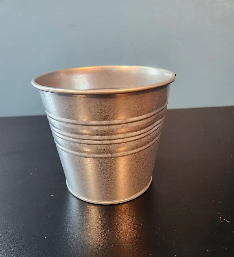 Metal Pail Plain For Silverware, Pens, Tips etc.