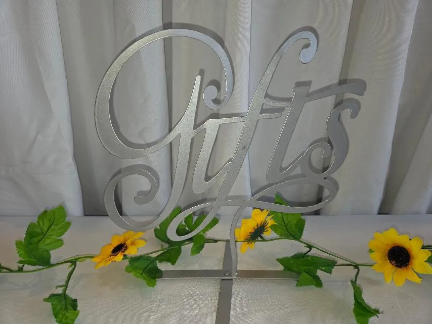 Silver Metal Gifts Gift Table Sign