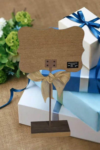 Cards & Gifts Sign Tall Wooden With Burlap Bow    QTY 3