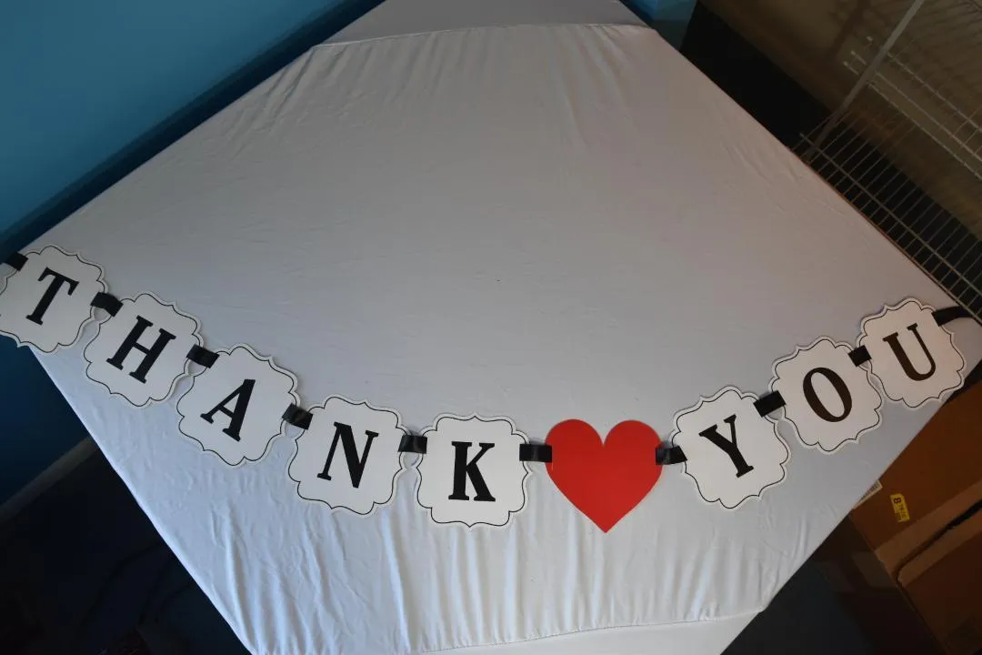 Thank You Banner Great for Thank You Card Photos, Gift Table, Favors