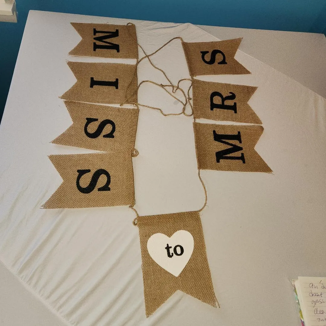 Miss To Mrs Burlap Banner Bridal Shower #2 