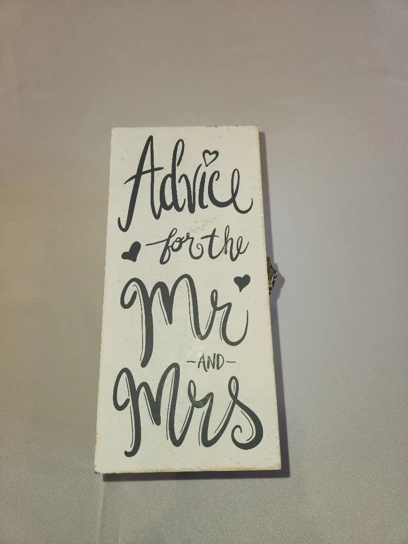 Advice for the Mr & Mrs White Wooden Wishes Box