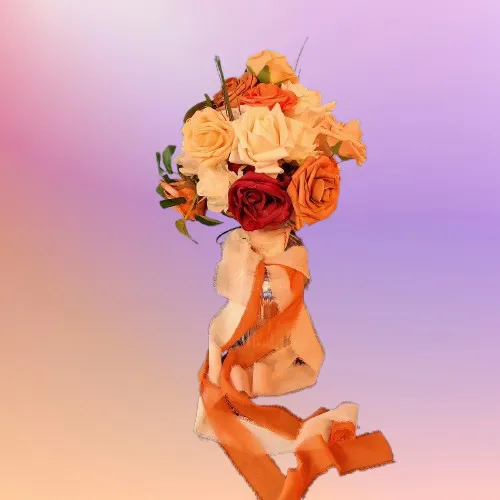 Bridal Bouquet Terracotta Flowers  SET A