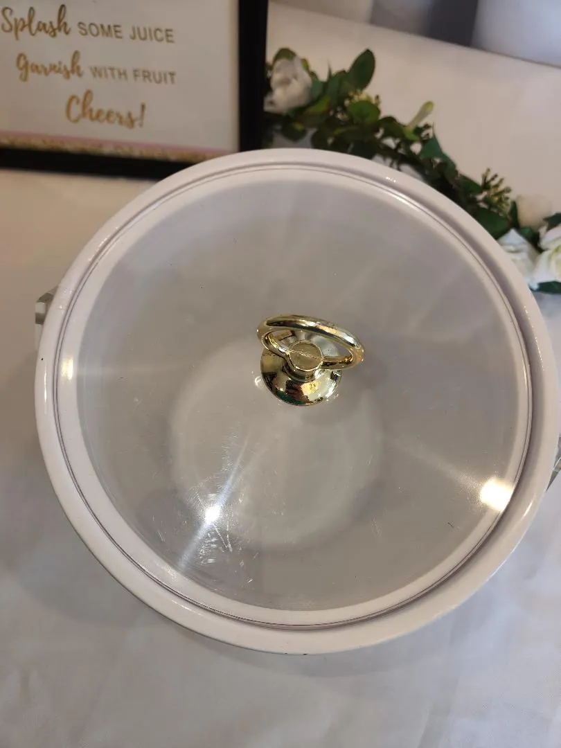 Ice Bucket White Insulated with Clear Top