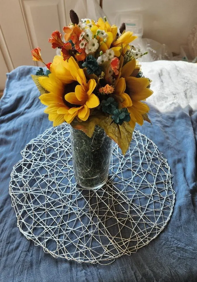 Silver 16 in Diameter Round Centerpiece Bases    (QTY 6)