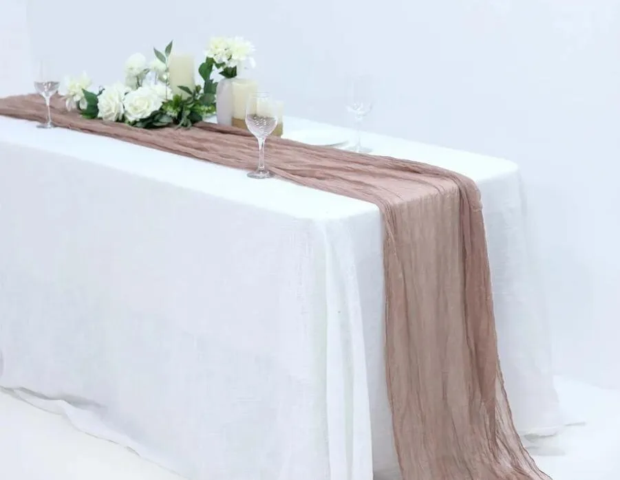Table Runner Dusty Rose Gauze Cheesecloth 10 feet