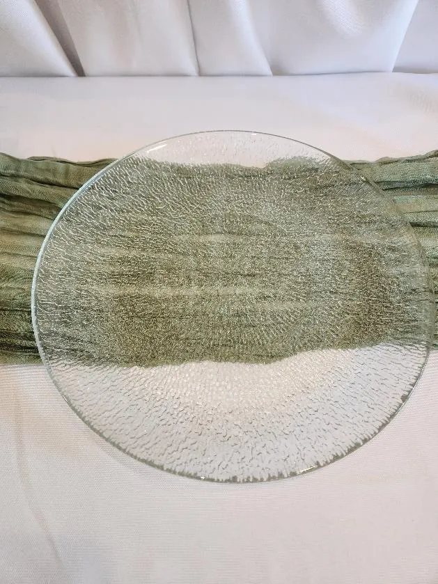 Glass Textured Plate 11 in Diameter Serving Plater 
