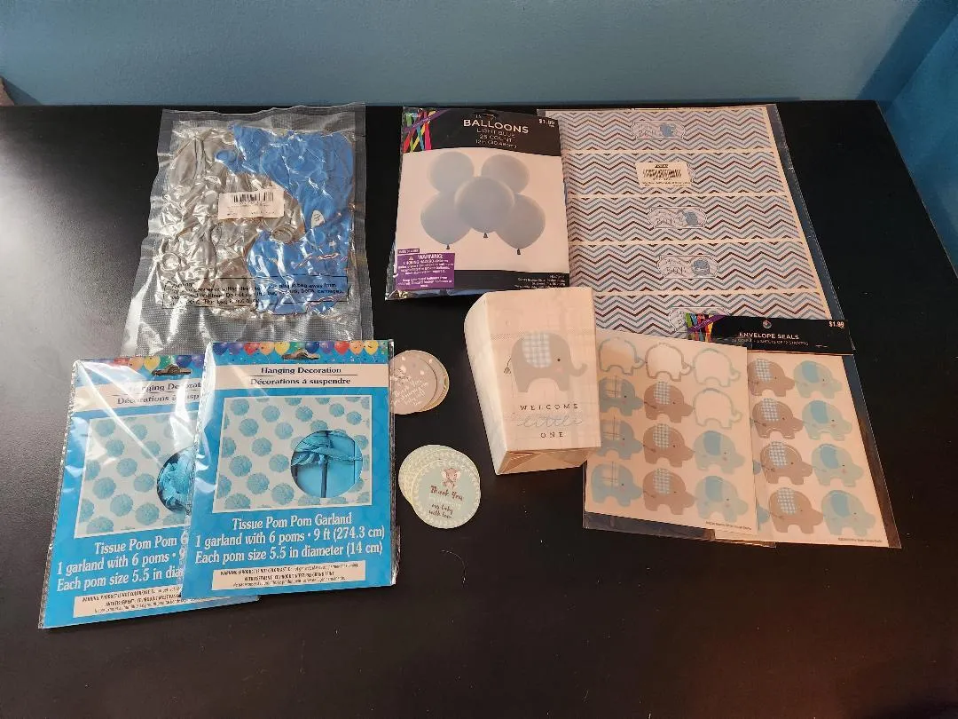 Blue Elephant Party Supplies FOR SALE