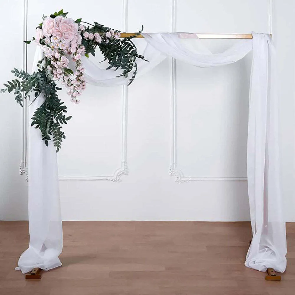 White Organza Arch Drape Curtain