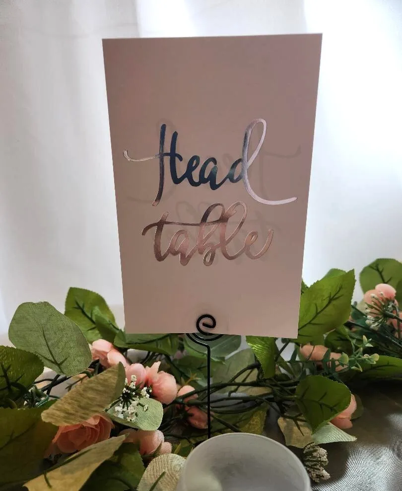 White With Silver Table Numbers 1 to 30 & Head Table