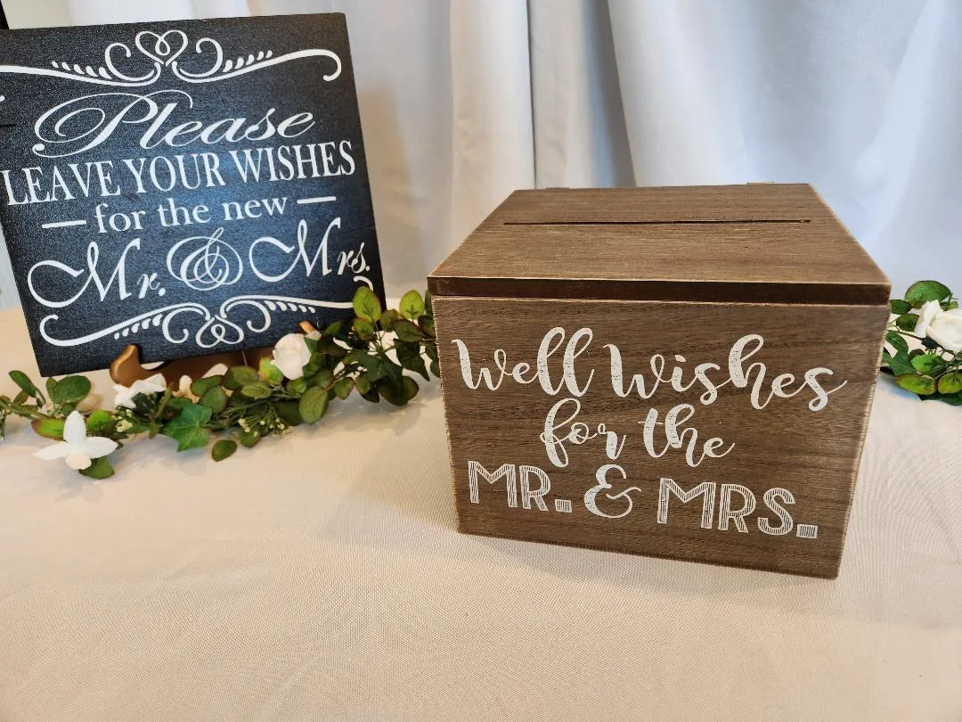 Wishes Box Well Wishes For The Mr & Mrs Wooden
