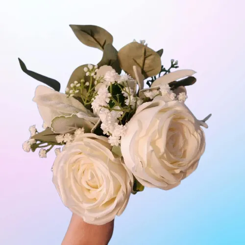 Junior Bridesmaid Bouquet White Roses SET C