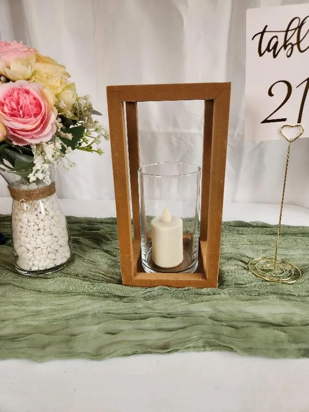 Wooden Rectangle Centerpiece Holder with Bottom  Florals or Candles 5x5x10   (QTY 6) 