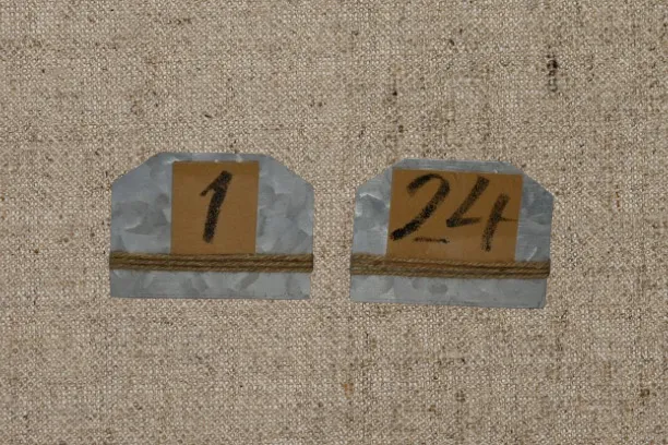 Metal & Burlap Table Numbers 1 to 24 Set