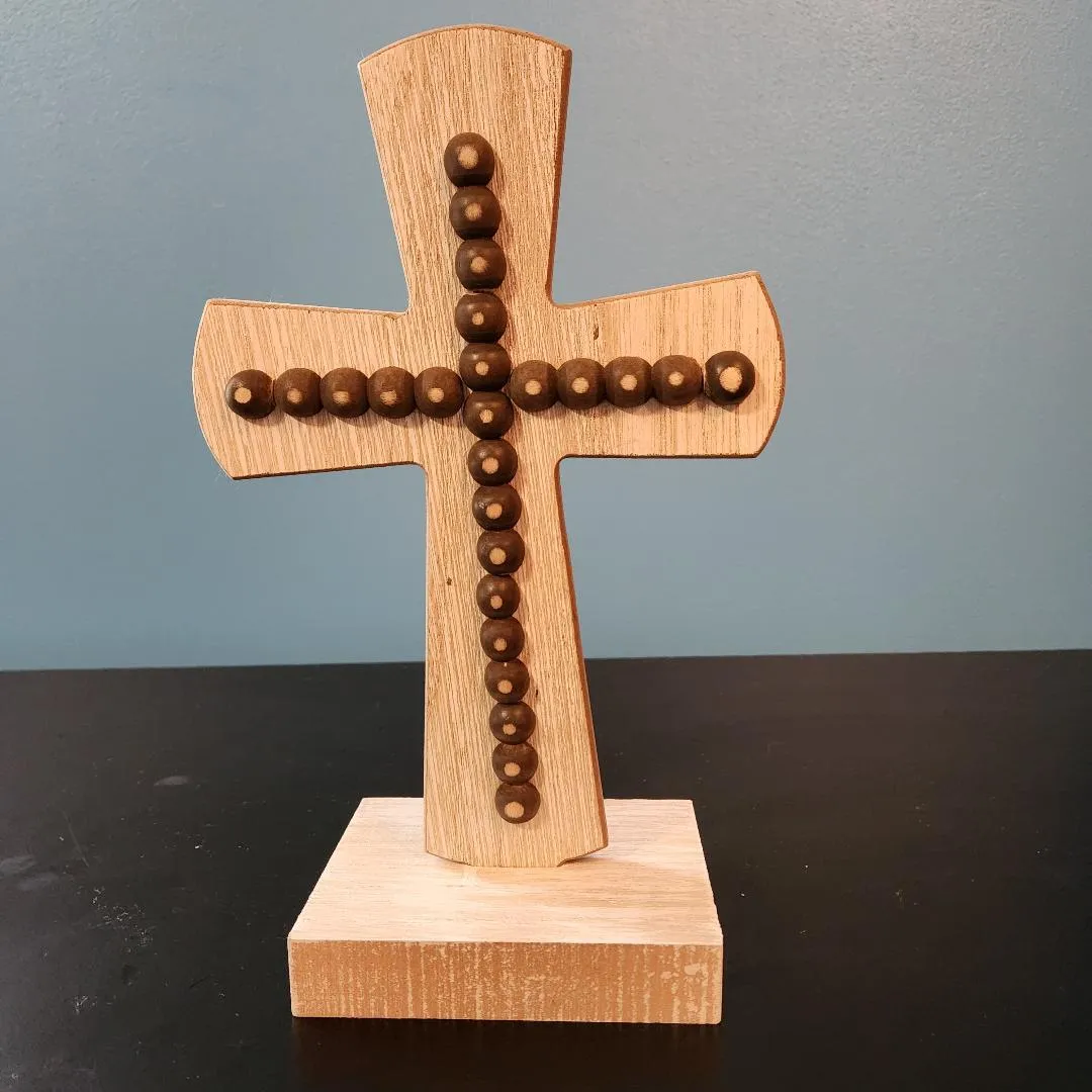 Wooden Cross Tabletop Decoration
