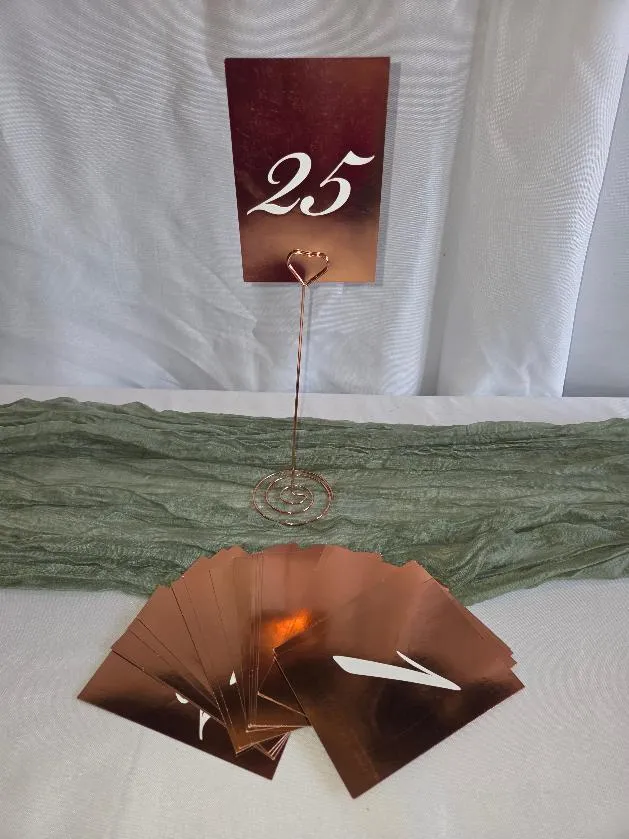 Rose Gold Table Numbers Set 1 to 25 