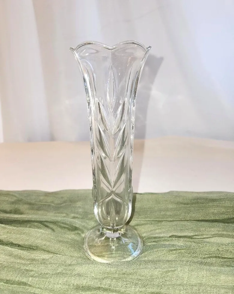 Cut Glass Vase 7.5 in Tall
