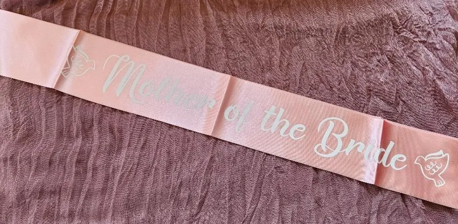 Mother of the Bride Sash Pink Doves