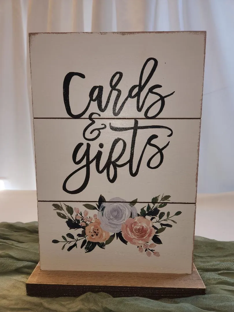 Cards & Gifts Wooden Floral Sign