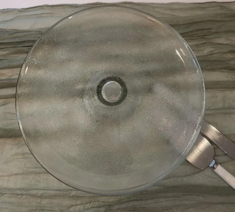 Cake Stand  Clear Glass with Top Pattern 10 in Cake
