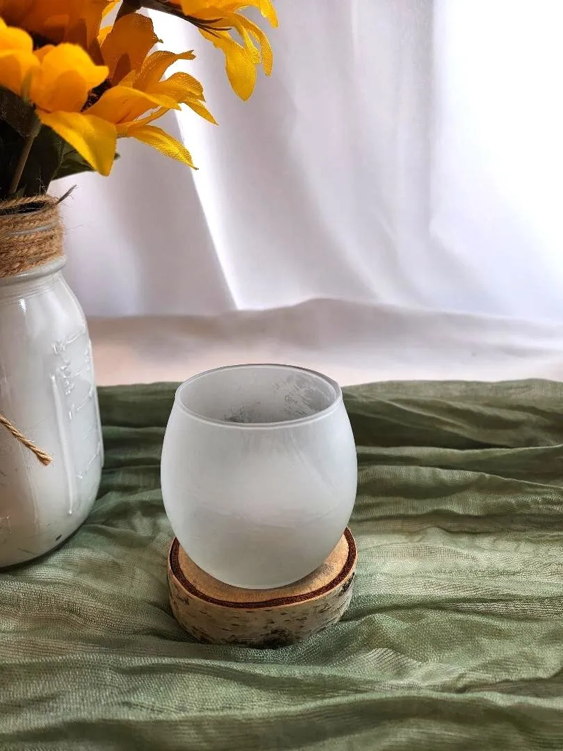 Frosted Glass Votives Round # F      (QTY 46)