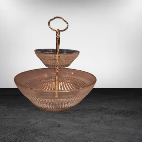 2 Tier Serving Glass Bowl to Display Nuts, Mints, Favors