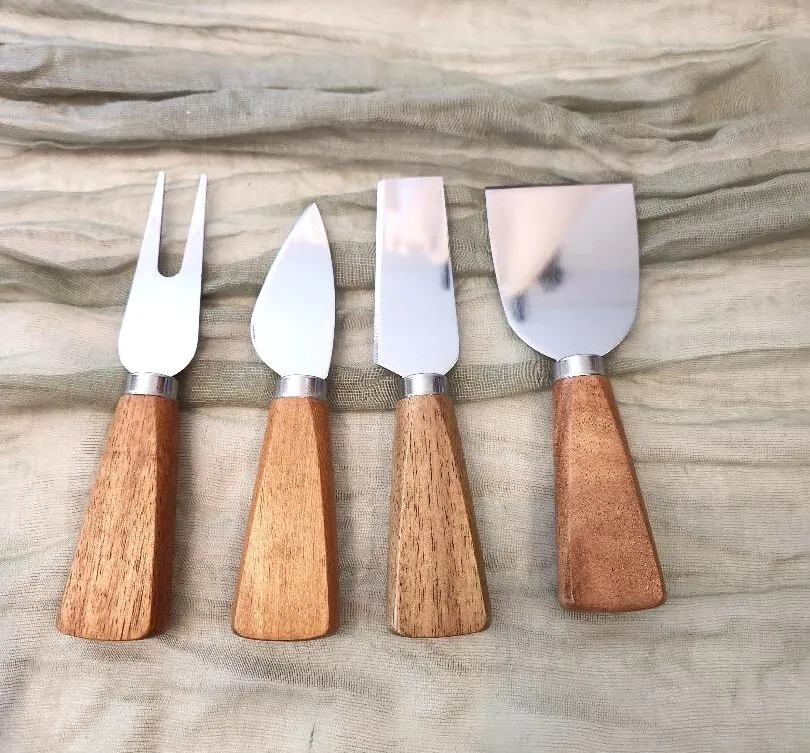 4 Piece Cheese Tool Set Acadia Wood For Charcuterie or Cheese Boards  (QTY 1)