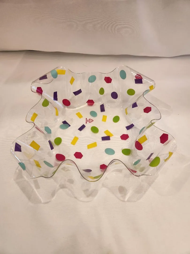 Multicolored Dots on Clear Plastic Bowl Any Party