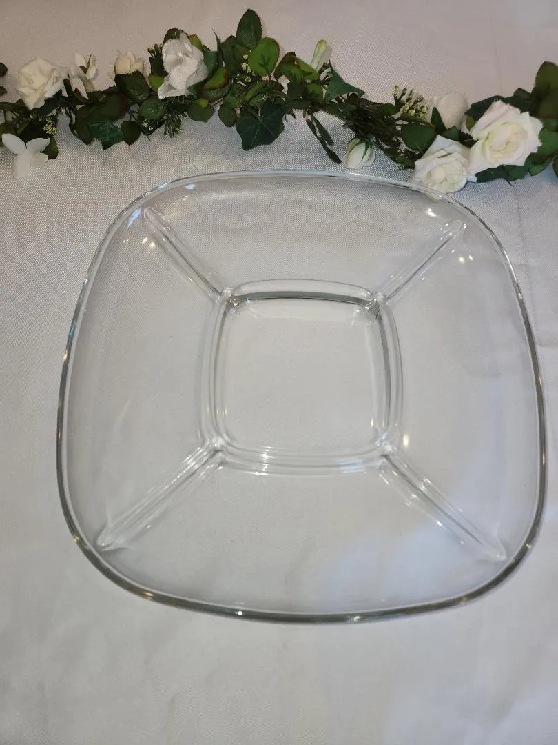 Glass Divided Serving Tray 