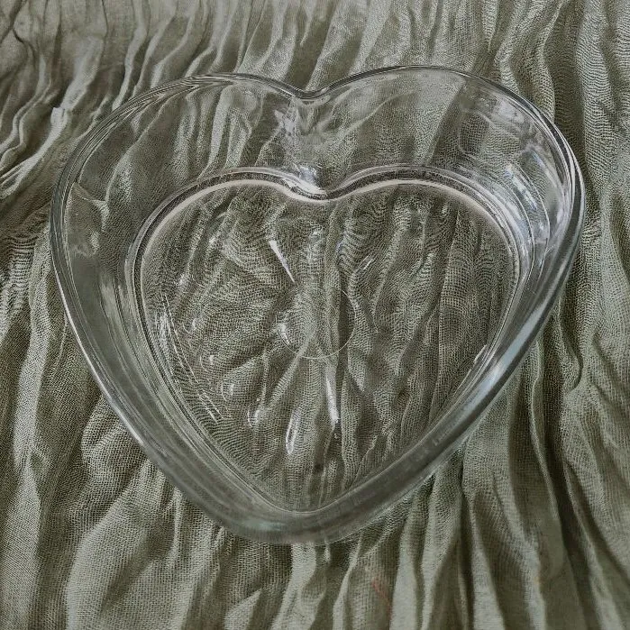 Clear Glass Heart Candy Dish