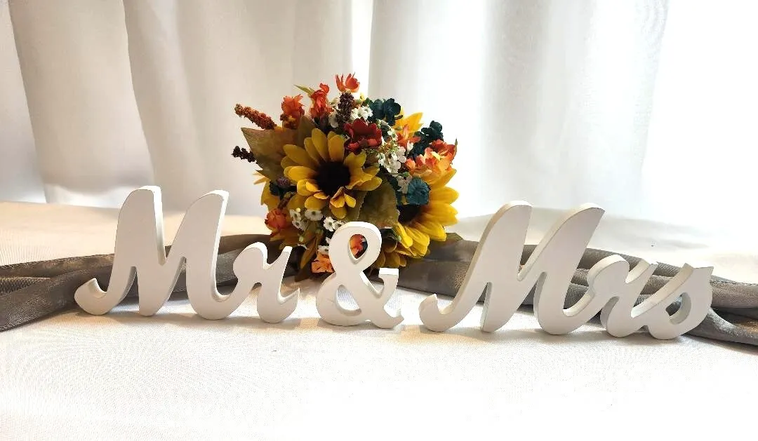 Pick 2 White Script Mr Mrs Mr Mr Mrs Mrs & Signage