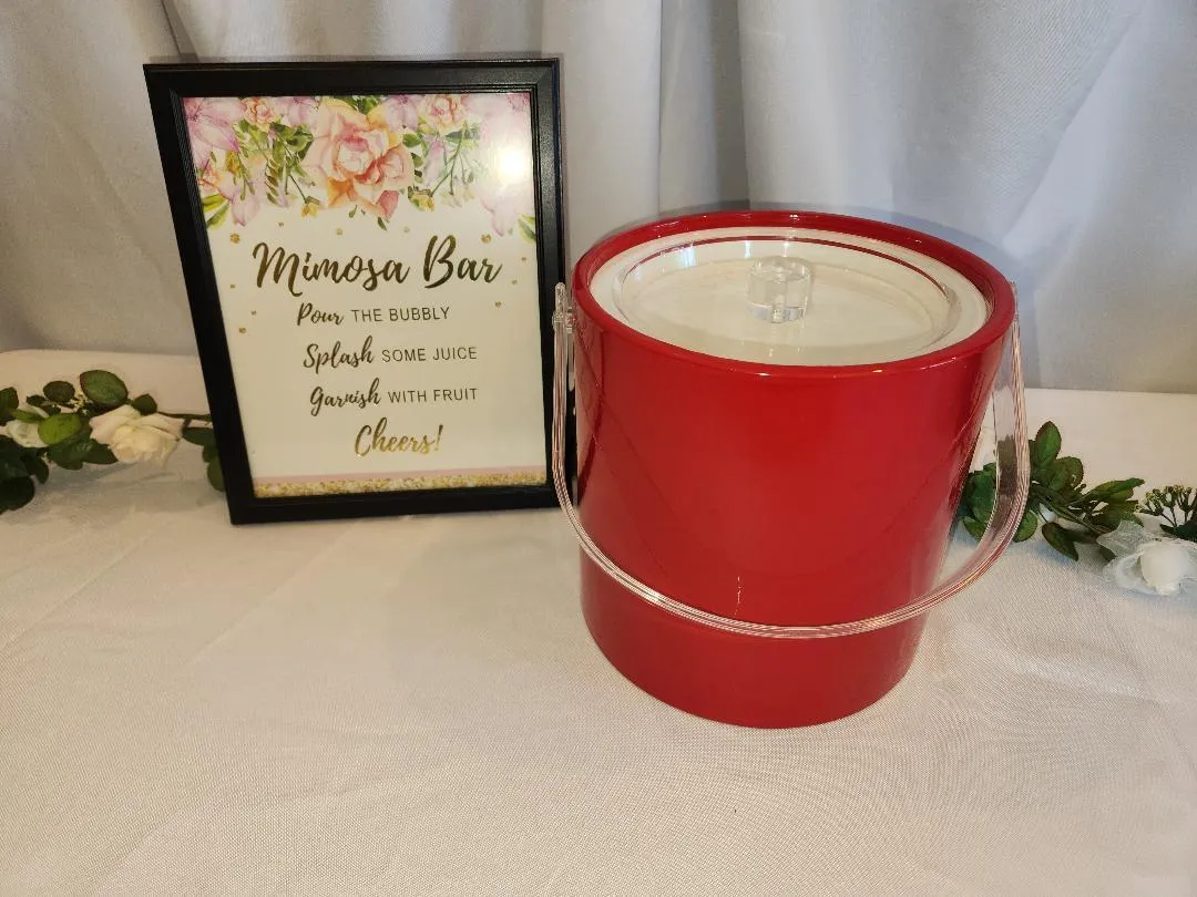 Ice Bucket Red Drink Bar Station