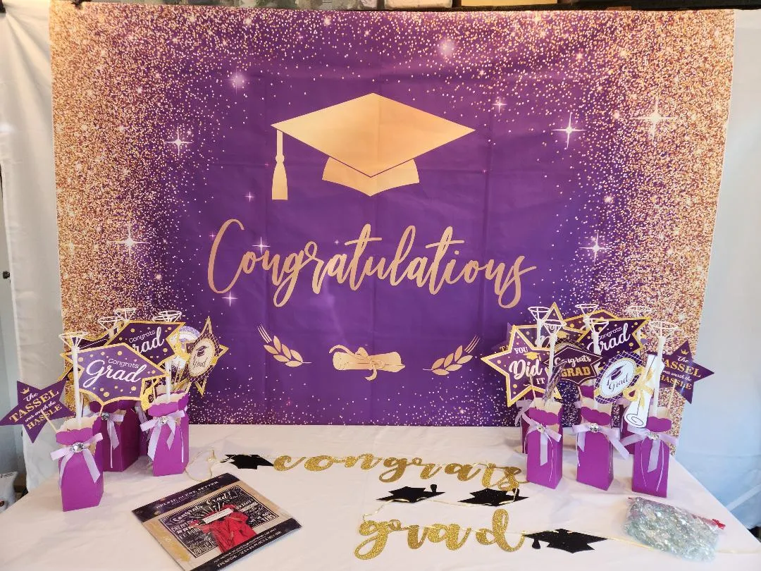 Purple & Gold Graduation Party Rental Package  #3
