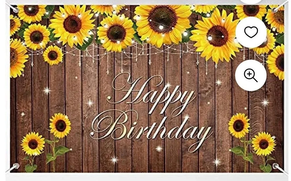 Happy Birthday Sunflower Photo Backdrop Background
