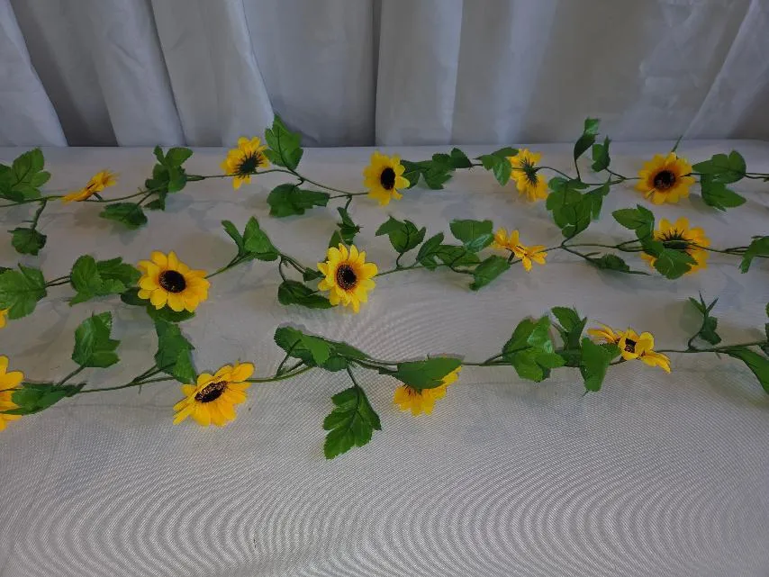 Sunflower Garlands Arch, Signs, Table Decorations 7ft  SET K   (QTY 6)