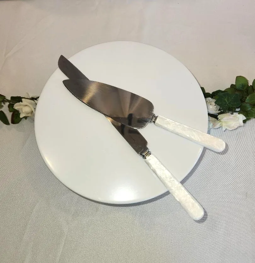 Cake Stand 10 in Diameter White Metal  QTY 2