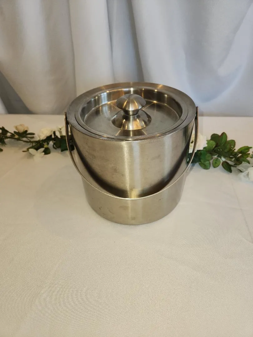 Ice Bucket with Lid Metal Stainless Steel