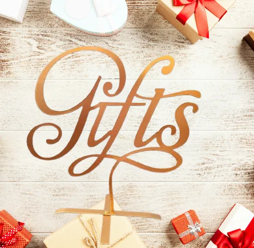 Gold Metal Gifts Sign