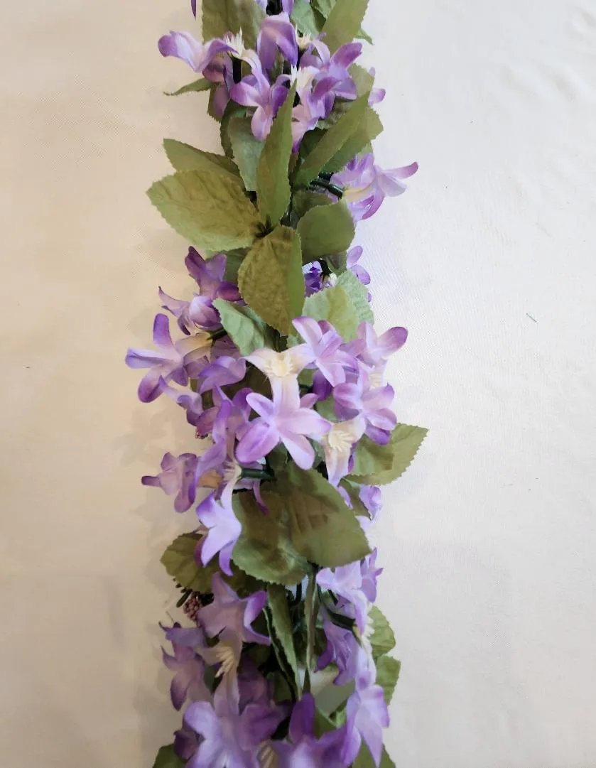 Purple & Greenery Floral Flowers Garland Arch or Table Decorations  Set F  (QTY 4)