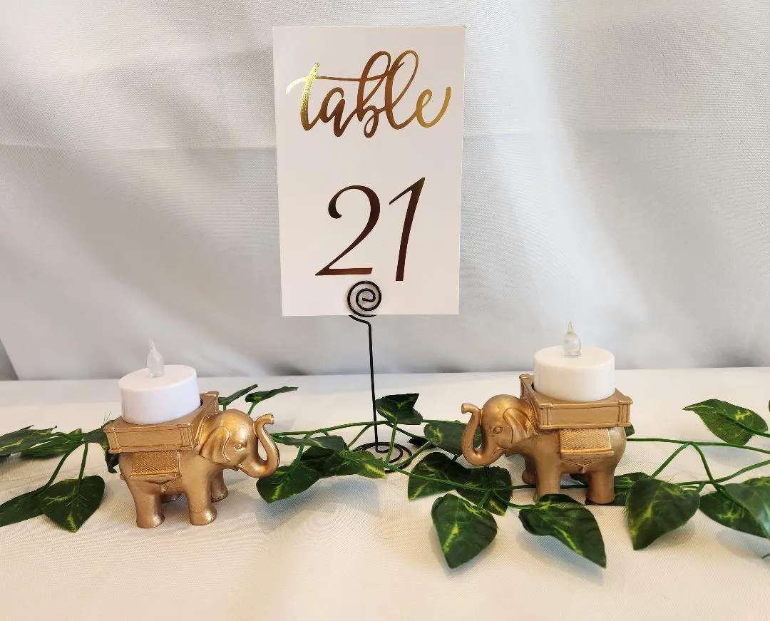 Golden Elephant Votive Holders Good Luck Trunks  (QTY 38)