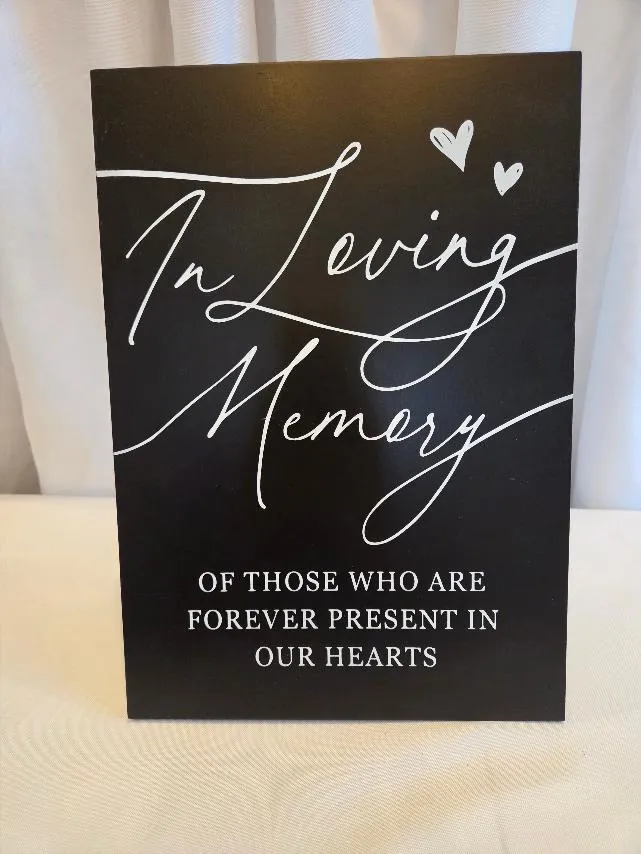 In Loving Memory of Those Who Are Forever Present In Our Hearts Memorial Black Sign