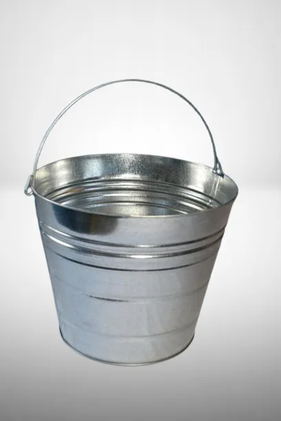 Galvanized Metal Bucket Extra Large Program Holder, Favor Bucket, Silverware Holder (QTY 2)