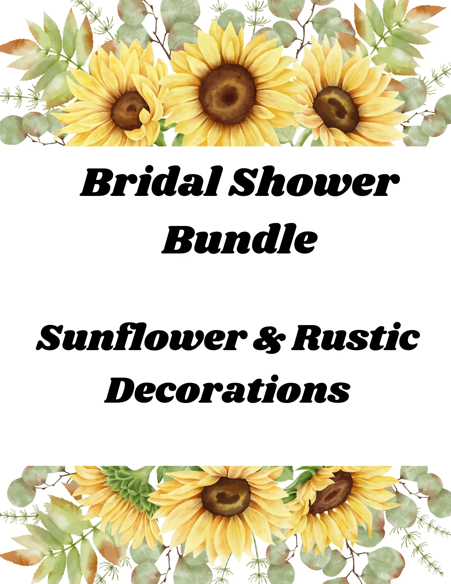 Bridal Shower Sunflower & Rustic Package
