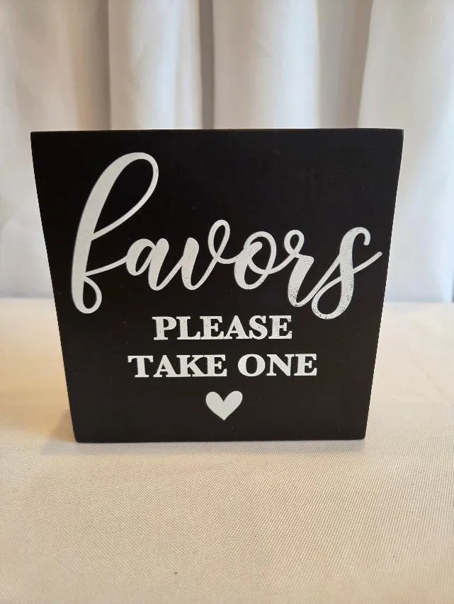 Favors Please Take One Sign Black Wooden